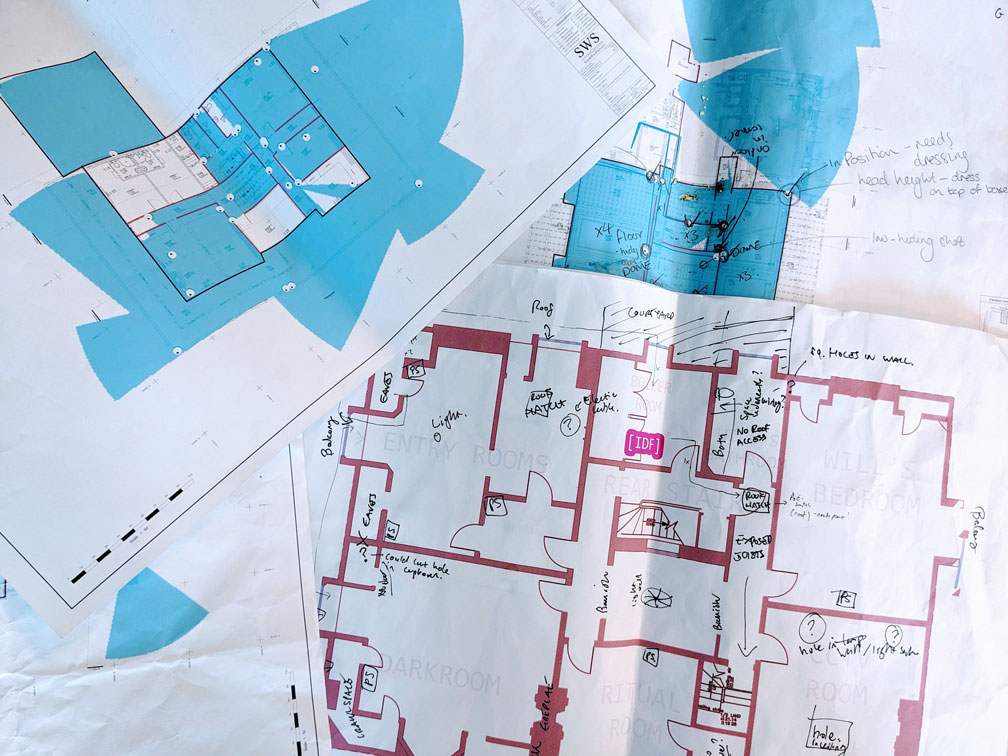 Floor plans with camera lens visualisation